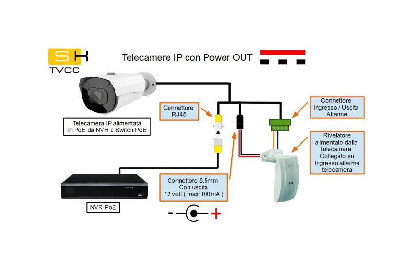 Funzione Power OUT su telecamere IP